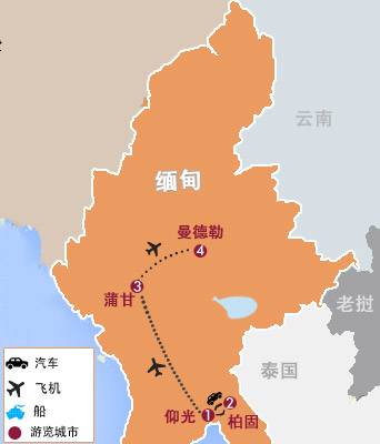 7天 缅甸仰光、蒲甘、曼德勒品质朝圣之旅